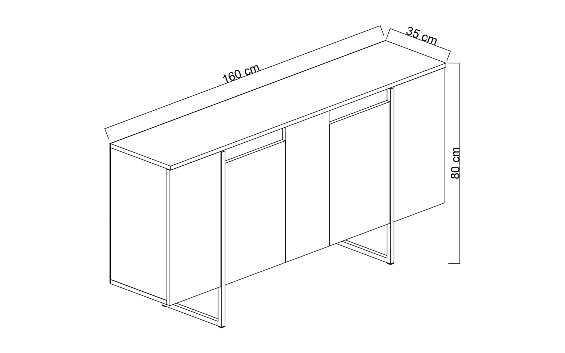Έπιπλο TV Larso M, λευκό + χρυσό  2